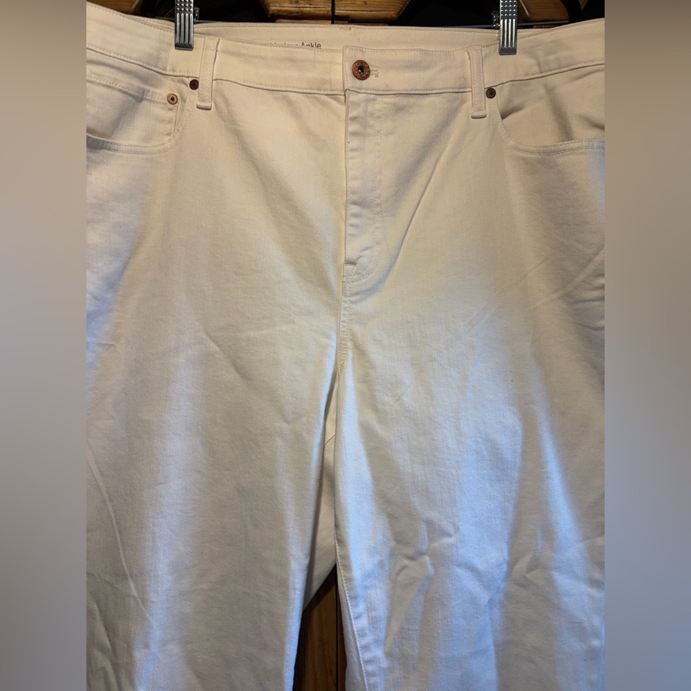 Talbots Flawless High Waist Modern Ankle White Pants Size 22W - Picture 3 of 7